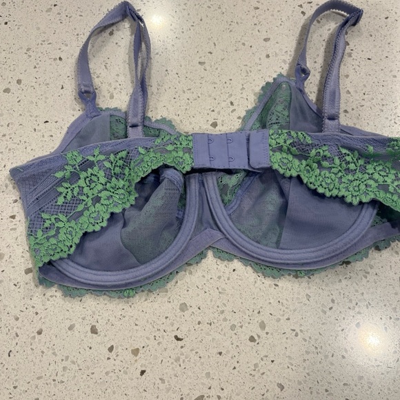Wacoal Lace Overlay Bra - Blue and Green - Picture 3 of 7